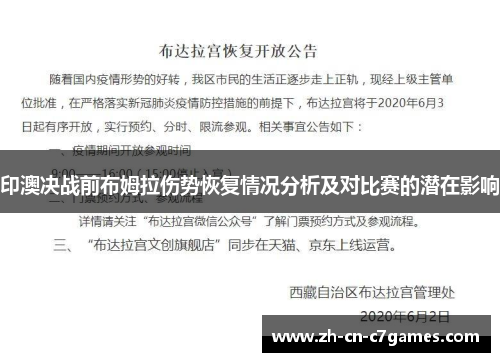 印澳决战前布姆拉伤势恢复情况分析及对比赛的潜在影响
