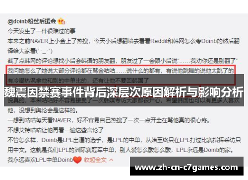 魏震因禁赛事件背后深层次原因解析与影响分析